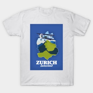 Zurich Region Switzerland map T-Shirt